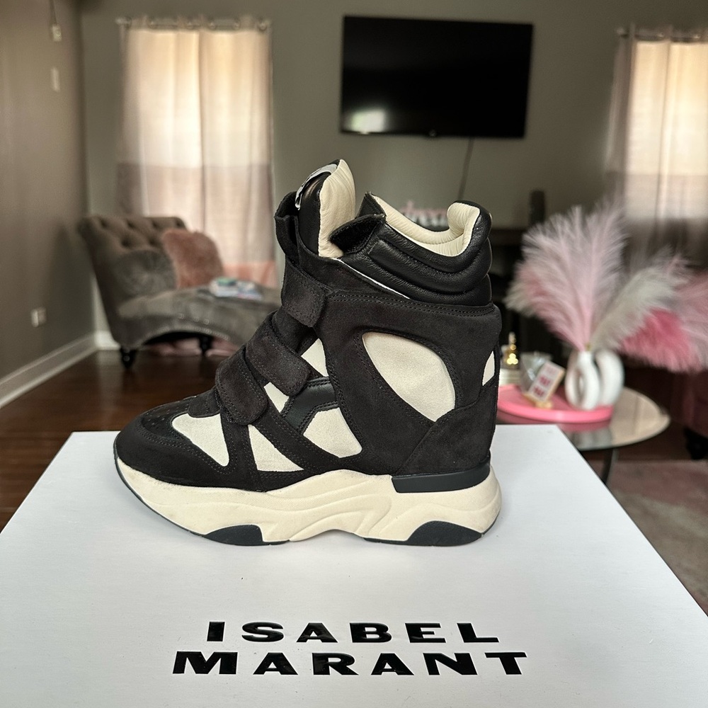 Balskee Isabel Marant Black and Cream Sneakers - Picture 3 of 7